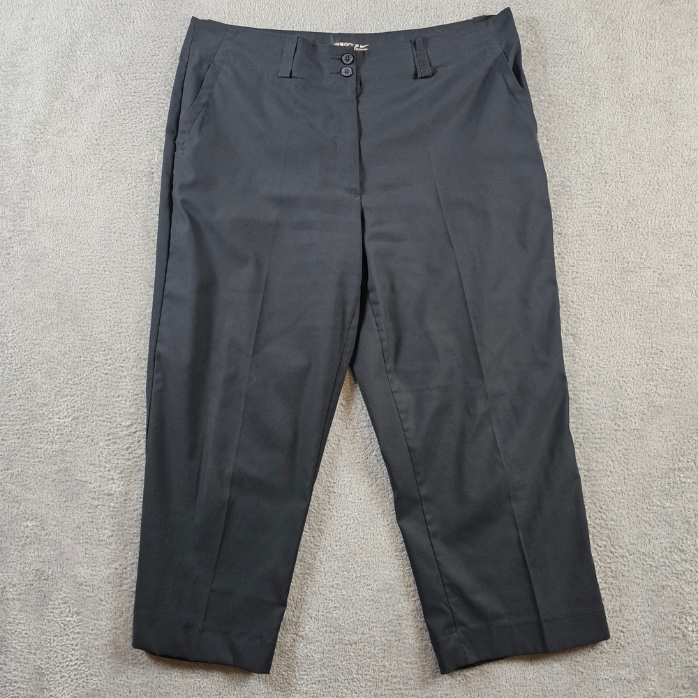 Nike‎ Golf Dri-FIT Black Cropped Pants Size 16 Performance Golf Trousers Stretch
